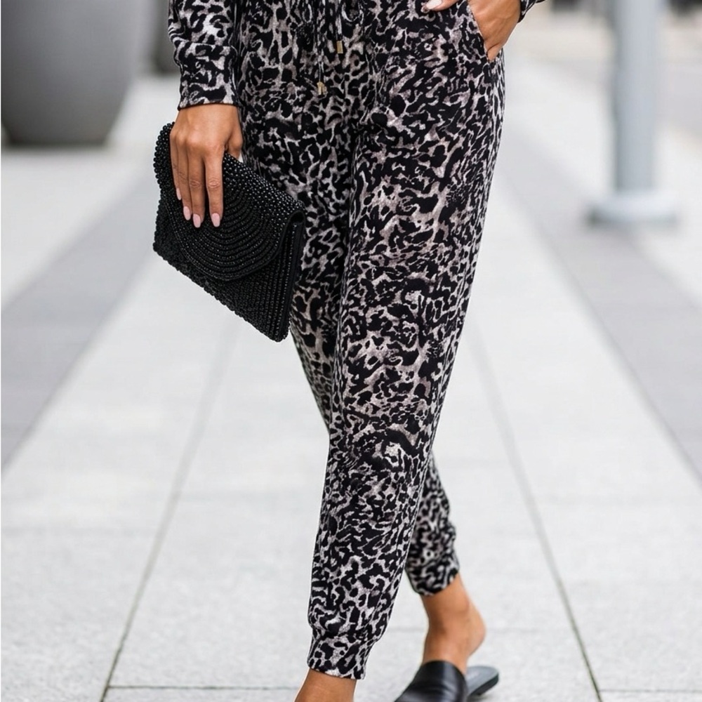 French Laundry Animal Print Patterned Joggers-XL-dress up or down!